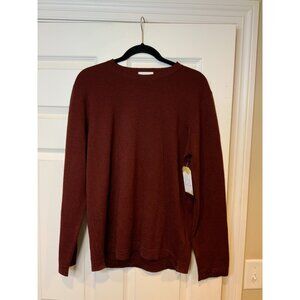 04651/  Berry Red 100% Wool Crew Neck Sweater, Size Large, NWT! $469